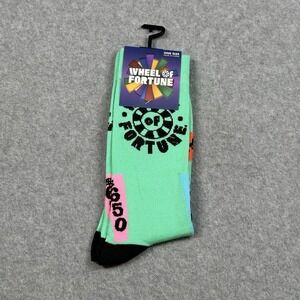 Wheel of Fortune Official Merchandise Crew Socks 7-12 Shoe Novelty TV‎ Game